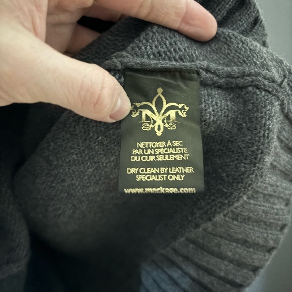 Mackage Leather Accent Wool Blend Cowl Neck Sweater Size XS - Picture 5 of 7